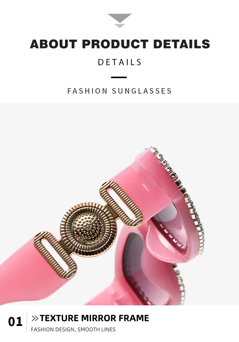 Fashion Square Sunglasses for Women Rectangle Brand Shades Sun Glasses Bling Diamond Eyeglasses Uv400 Glittering Accessories