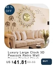 Creative Wall Clock Hanging Clocks Art Hanging Clocks For Living Room Modern Home Decor 3D Mute