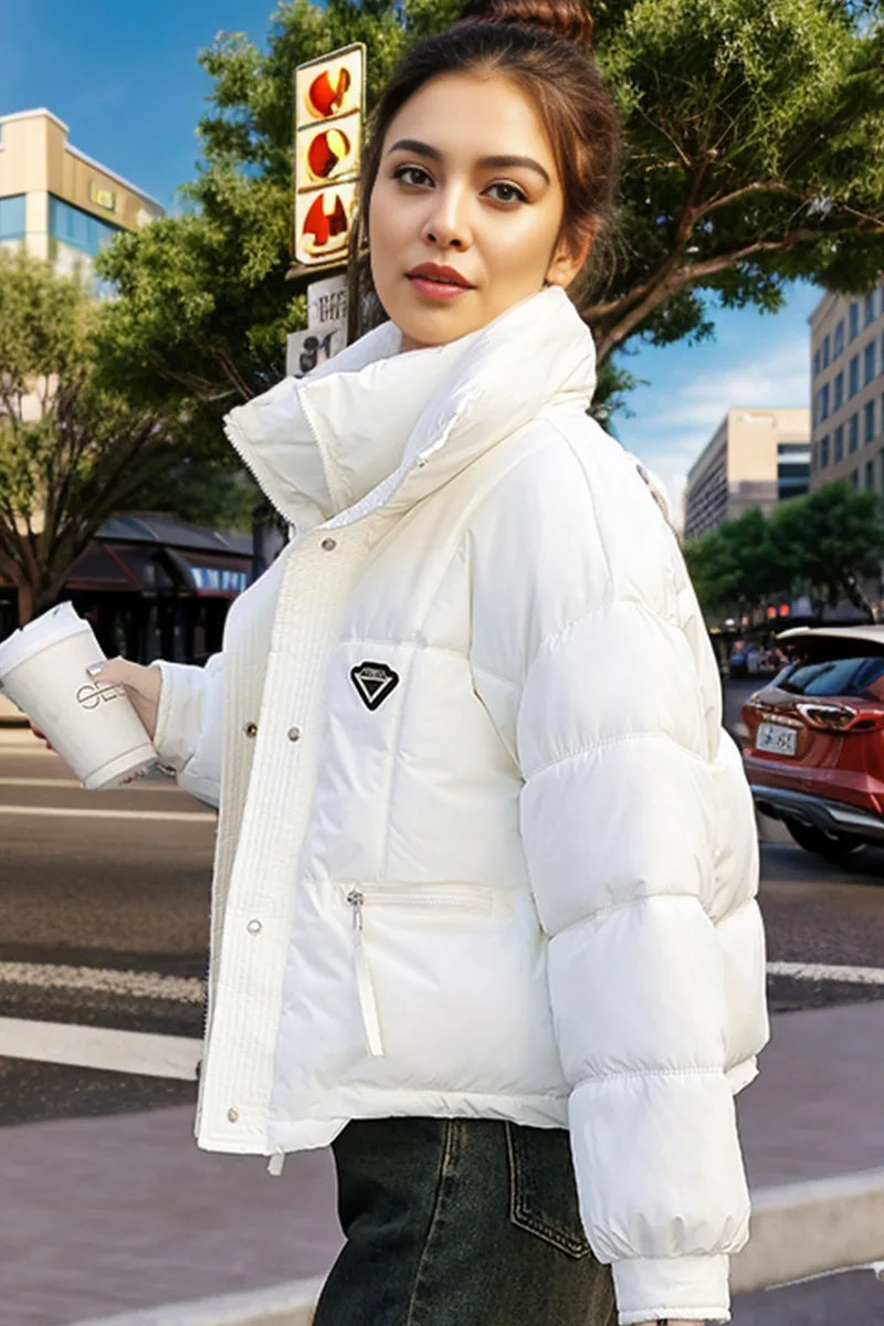 2024 Winter Korean Women Puffer Parkas Thick Warm Down Cotton Padded Coat Female Loose Outwear Clothes Short Jacket Overcoat