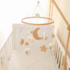 Baby Crib Mobile Bed Bell Rattle Toys Wooden Crochet Stars Pendant Bed Bell Toys Newborn Comfort Crib Bracket Hanging Toys Gifts