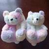 Cute Teddy Bear Plush Winter Slippers Wrapped in Heels Fun Indoor Floor Shoes Women's Gift Warm and Soft Cartoon Plush Animal Sl
