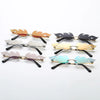 Fashion Fire Flame Sunglasses Women Men Rimless Wave Sun Glasses UV 400 Eyewear Luxury Trending Narrow Sunglasses