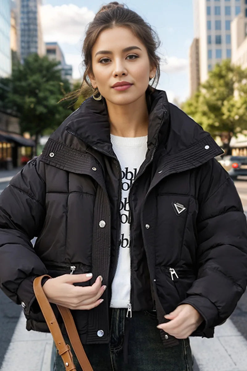 2024 Winter Korean Women Puffer Parkas Thick Warm Down Cotton Padded Coat Female Loose Outwear Clothes Short Jacket Overcoat