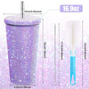 1 Pc Rhinestone Coffee Cup Gift Cup Rhinestone Rhinestone Thermos Cup Double Stainless Steel Straw Cup Coffee Mug  Water Bottles