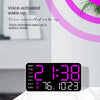 LED Digital Wall Clock Temperature Date Week Display Table Alarm Clocks Voice Control Electronic Clock Brightness Adjustment