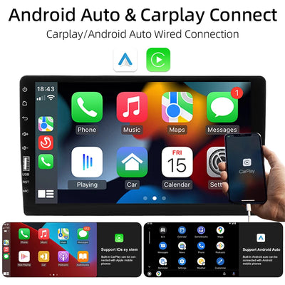 9 Inch Carplay Android Auto Car Radio 1 Din MP5 Multimedia Player Touch Screen FM Bluetooth MirrorLink Universal Auto Radio