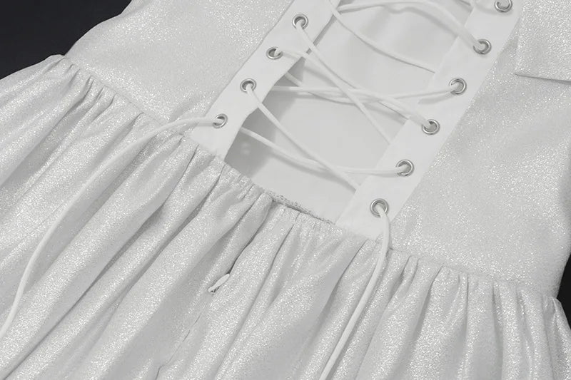 Elegant Strapless Corset Short Dress Off Shoulder Shiny Dresses Sparkly Backless Robe Ball Gown Birthday Evening Party Cocktail