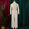 C8604 Foreign Trade Women's Fashionable Sexy Chain Collar Wide Leg African Jumpsuit Casual Style Long Dress For Ladies