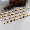 Iced Out Pink Cuban Bracelet for Women Hip Hop Gold Silver Color Crystal Heart Circle Square Bracelet 4Pcs Set Jewelry Gift