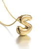 Greatera Gold Color Chunky Balloon Bubble Initial Letter Pendant Choker Necklaces for Women Custom Personalized Jewelry