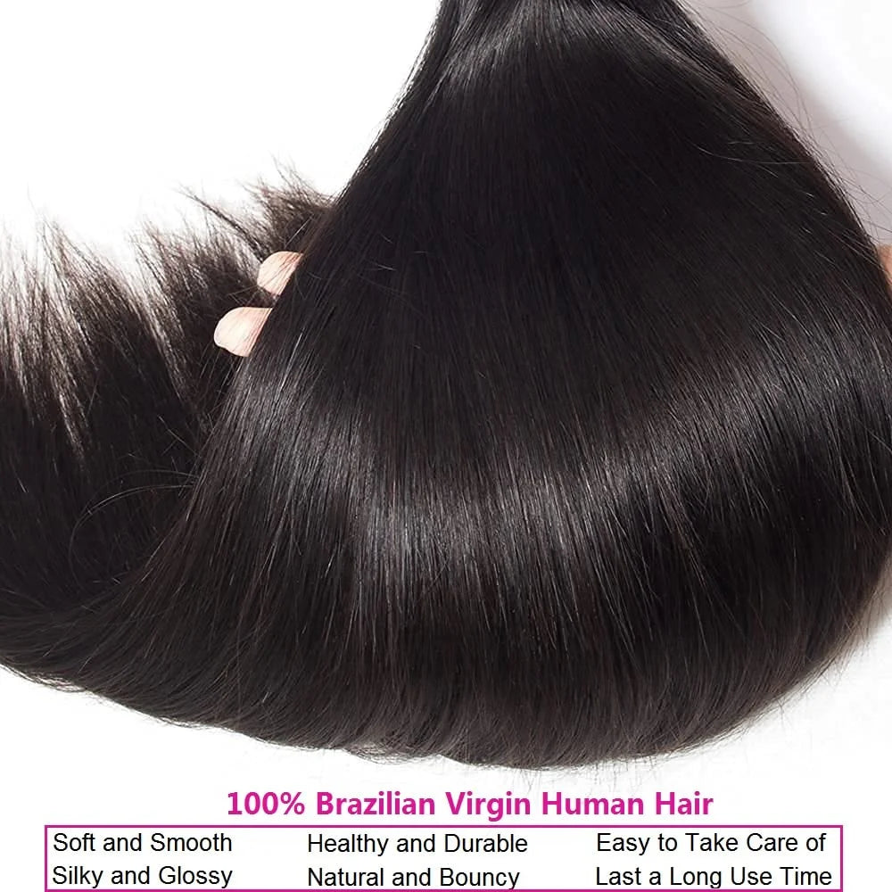 8-32 Inch Bone Straight Human Hair Weave Bundles 12 A Brazilian Natural Color 100% Remy Human Hair Extension 1 3 4 Bundles Weft