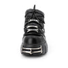 2024 NEW Punk Style Women Shoes Lace-up heel height 6CM Platform Shoes Woman Gothic Ankle Rock Boots Metal Decor Woman Sneakers