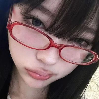 New Y2K Style Retro Blue Green Square Small Frame Glasses Frame Women's Anti Blue Light Glasses 2024 Fashion Eyeglasses Frame