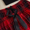 3Pcs Women's Pajama Set Camisole Shorts Trousers Three-Piece Bow Tie Home Wear Set Plaid Print Sleepwear for Women Christmas pjs