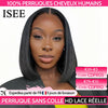ISEE HAIR Wear And Go Glueless Human Hair Wig Bob HD Lace Straight Short Bob 6x4 Lace Frontal Pre Plucked Human Wigs Ready To Go