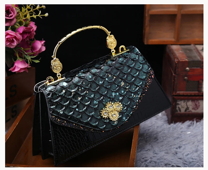 Leather Women's Bag 2025 New Fashion Snake-print Cowhide Small Handbags Shoulder Crossbody Bags Lady Party Messenger Shell Bags