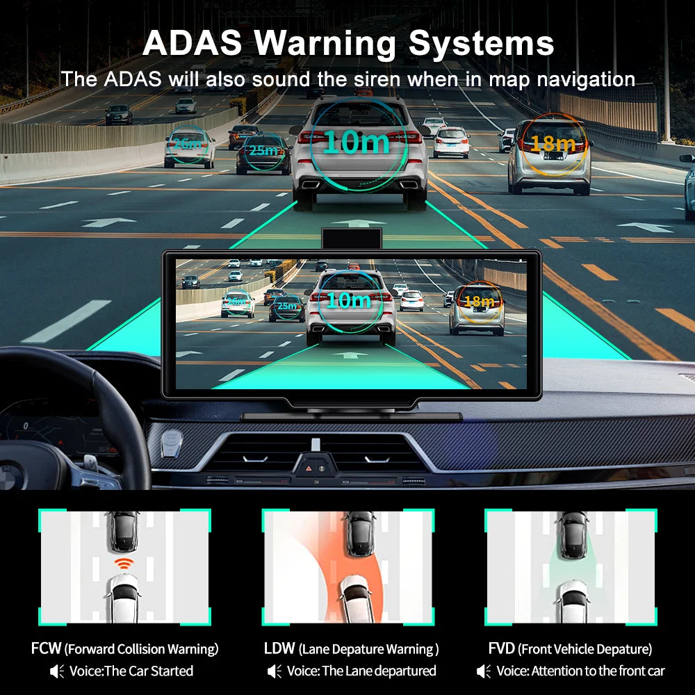 Imagebon Android 13 4G LTE 10.26 Inch Dash Cam Recorder 6+128G 8 Core ADAS Google Play GPS FM 24H Parking Monitor Mirror Video