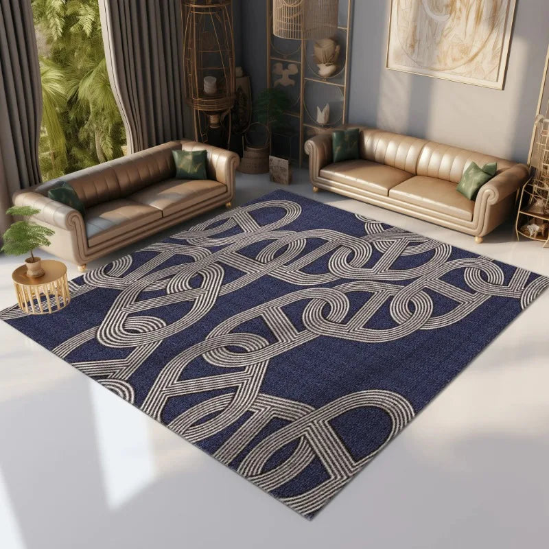Advanced Interlocking Chain Decorate Living Room Carpet Cloakroom Bedroom Bedside Soft Mat Coffee Table Plush Rug Ковер Tapis 러그