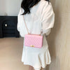 Fashionable Mini Quilted Embossed Chain Shoulder Bag Simple And Versatile Diagonal Crossbody Bag For Women Square Handbag