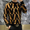 New Round Neck Long Sleeved Base Shirt for Men Cool and Trendy Hoodie with Printed Patterns for Warmth