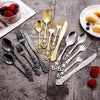 Golden Stainless Steel Cutlery Set Royal European Spoon Fork Complete Tableware Retro Design Dishwasher Safe Elegant Flatware