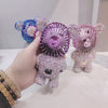 Handheld Fan with Rhinestones Three-Speed Cute Cartoon Bear USB Desktop Portable Convenient Home Office Outdoors Gift