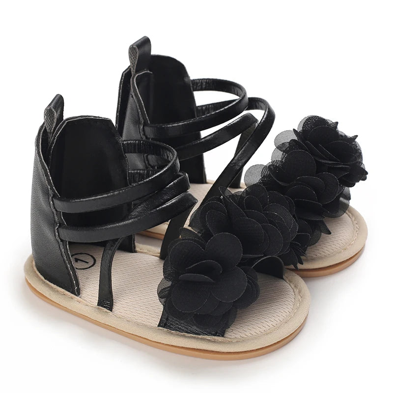 Summer Cool Baby Girl Sandals Fashion Newborn Sandal Idyllic Flower Soft Anti-slip Toddler Rubber Sole Comfortable Shoes