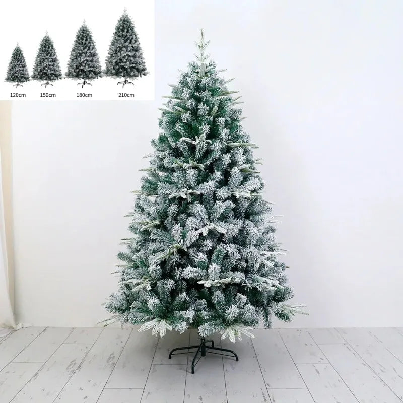 Artificial Christmas Tree PE+PVC Material Snow Spray Fusing Christmas Tree 120cm to 210cm Family Christmas Atmosphere Decoration