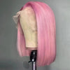 WIF Short Bob Straight Colorful Hair Synthetic Wig Highlight Orange Straight Bob Pink Hair Lace Front Wigs Cosplay Makeup Use