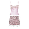 Sexy Sequins Tassel Skirt Sets Women Sling Crop Tops Hip Package A-line Short Skirts 2025 Summer Chic Beach Party Outfits Lady
