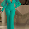 Ladies Elegant Office Jumpsuit Romper For Women 2023 High Waist Wedding Overalls Sequins Bodycon Long Sleeve Party Jumpsuit Club