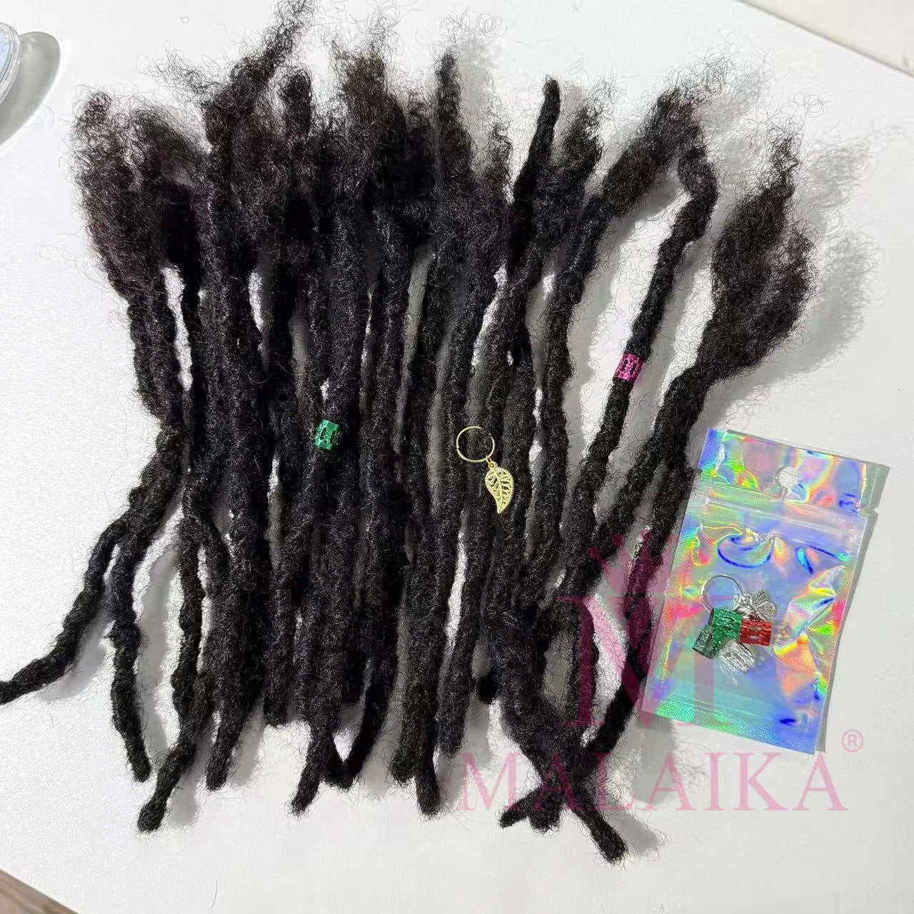 Malaika Locs Extension Human Hair 8 Inch Full Handmade Permanent Dreadlock 0.6cm Dreadlock Extension 30 Str Human Hair Locs