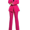 Znaiml Elegant Formal Office Lady Two 2 Pieces Women Clothing Pearls Blazer Coat and Straight Pants Work Business Matching Sets