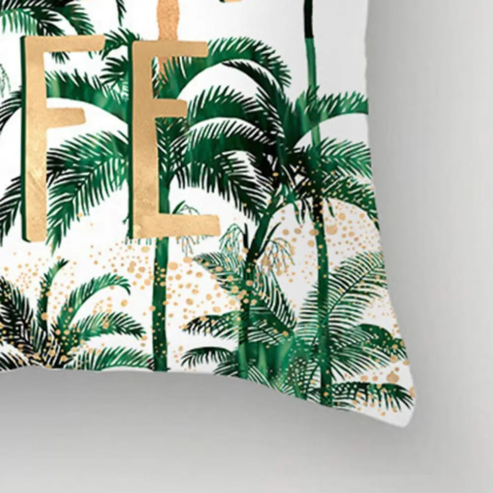 45cm Cushion Case Removable Polyester Green Plant Print Pillowcase Tropical Leaf Cactus Monstera Throw Cushion Cover Home Decor
