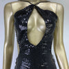 Women Summer Luxury Sexy Backless Halter Black Mesh Sequins Maxi Long Gowns Dress Elegant Celebrity Evening Party Club Dress
