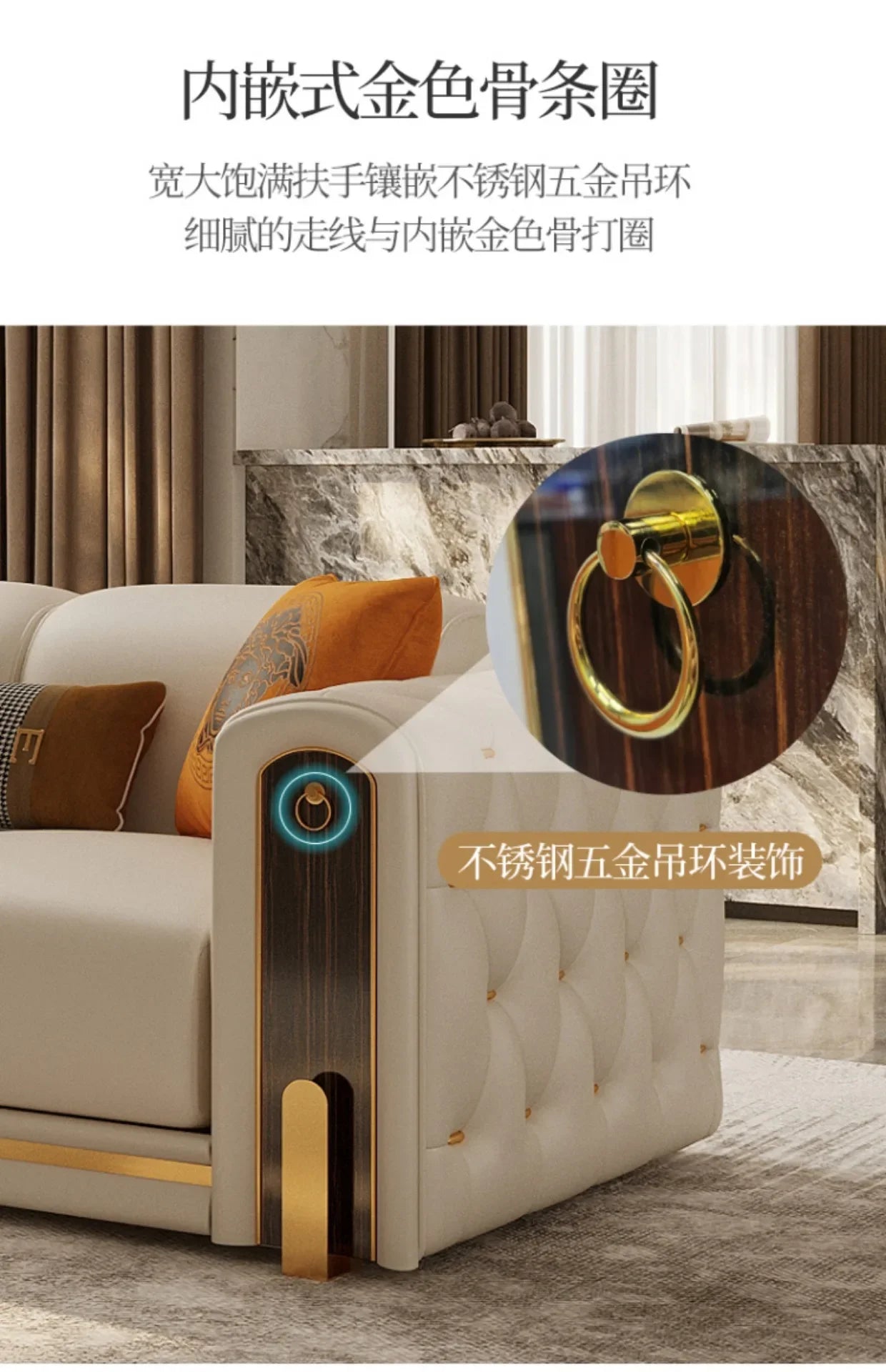 Elegant Luxury Modern Sofa Designs Royal Set Designer Leather Sofa Lounge Loveseat Divano Soggiorno Living Room Furniture