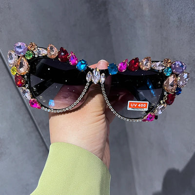 2022 Cat eys Sunglasses Women Oversized Sun Glasses Luxury Crystal Retro Shades For Women Vasos Decorativos Oculos De Sol