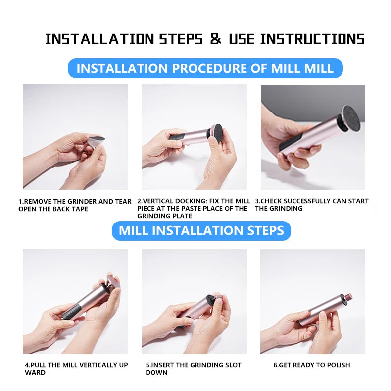 Foot Care File Electric Foot Callus Remover Leg Heels Remove Dead Skin Pedicure Tool Set and Replacement Sandpaper