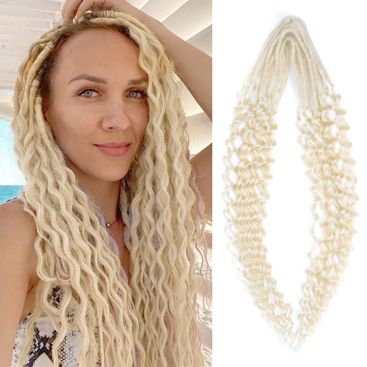 Handmade Dreadlocks Hair Extensions 24Inch Soft Crochet Dreadlock Braids Hair Synthetic Faux Locs Braids Hair For Women And Men