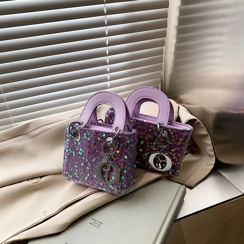 Sparkly Glitter Mini Evening Bag for Women, Designer Crossbody Shoulder Purse, Luxury Party Wedding Clutch, Unique Boutique Gift