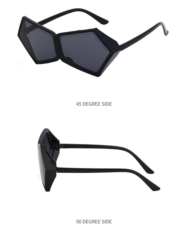 Oversized Square Punk One-piece Sunglasses Women 2024 Luxury Brand Big Frame Shield Sun Glasses For Ladies Wrap Eyewear Goggle