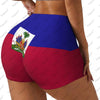 2026 Haiti Flag Yoga Shorts for Women Workout Scrunch Butt Lifting High Waisted Gym Running Short Pants