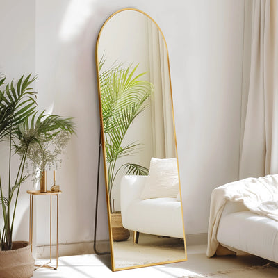 JHK Full Body Wall Mirror 59"x16" Standing Hanging or Wall-Mounted Mirrors with Stand Aluminum Alloy Frame For Bathroom Bedroom