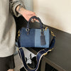 Patchwork Colorblock Mini Handbags For Women Denim Shoulder Cross Body Bags Casual Street Small Boston Bag 2024 Designer Purses