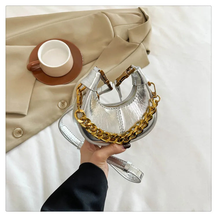 2024 Autumn Winter Mini Crossbody Bags For Women Luxury Half Moon Handbags For Ladies Purse Handle Bags Female Small Bag