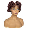 Natural Color 6Inch Transparent Full Lace Braided Wigs Short Cute Handmade Bantu Synthetic Braided Lace Wigs Knotless Braids Wig