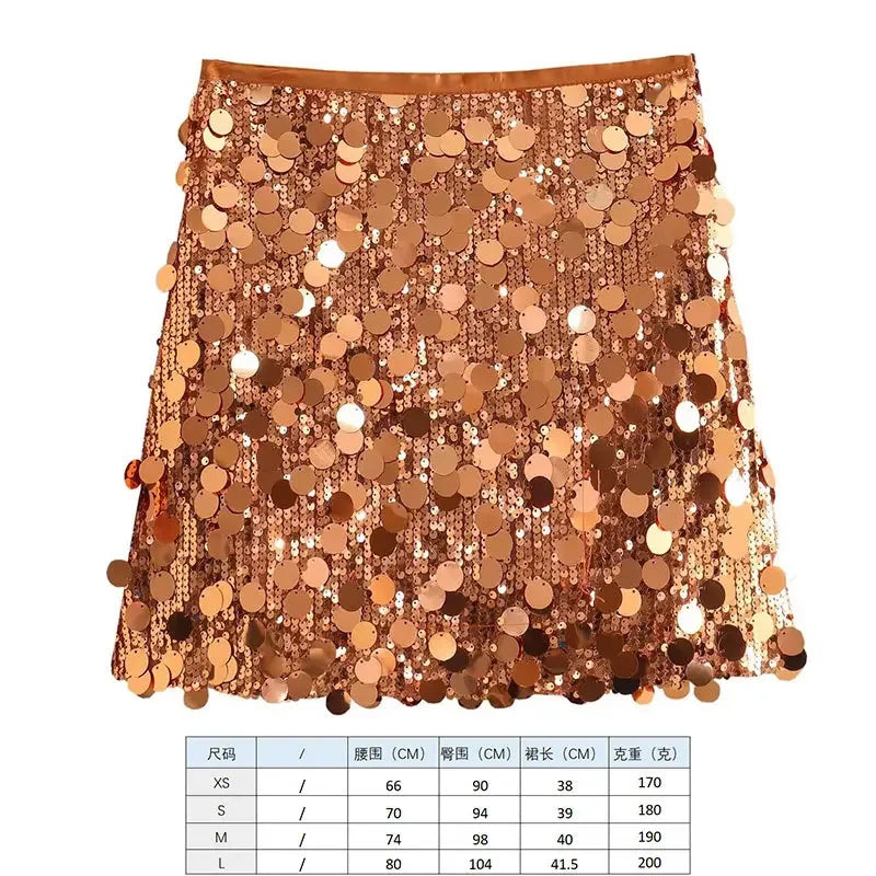 Party Club Stage Show Mini Skirts for Women Clothing Fashion Clothes Sexy Streetwear Dance Bling Sequined Hot Girls