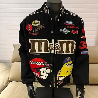 American Cartoon Embroidery Men Baseball Jacket Unisex Spring Autumn vintage Fashion Crand Loose Jacket motorcycle Printing Coat