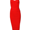 New 2024 Women Sexy Celebrity Midi Red White HL Elastic Bandage Dress Spaghetti Strap Club Bodycon Party Dress Wholesale HL434