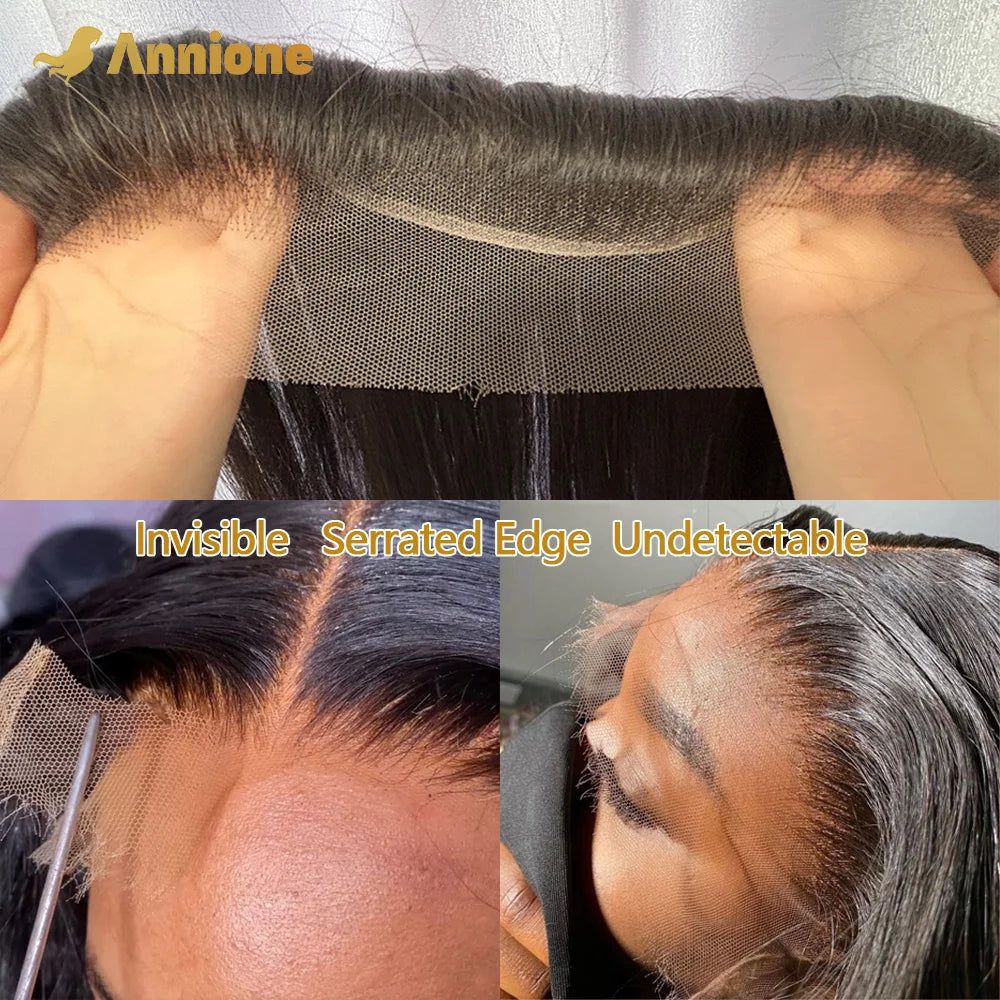Annione 13x4 Straight Frontal Lace Only Real HD Transparent Lace 4x4 5x5 Closure 100% Brazilian Human Hair HD Pre plucked Lace